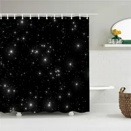 Shower Curtains Black Starry Sky Curtain Sets In Night Fantasy Galaxy Universe For Bathroom Out Space Durable Fabric With Hooks