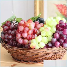 Party Decoration Artificial Fruit Ett g￤ng druvor Fake Plastic Food Home Decorations Drop Delivery 2021 Garden Festive Party Suppli DHFSV