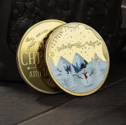 Ремесла Рождественская памятная вечеринка монеты Favors Cartoon Cartoon Santa Claus Medal Collect