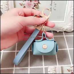 Key Rings Jewelry 2022 Fashion Ladies Pu Leather Mini Wallet Car Holder Coin Purse Clutch Bag Housekeeper Keychain Small Handbag B Dh5Xs