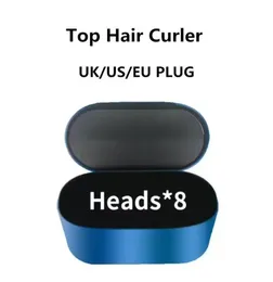 8 huvuden multifunktionell hårrullare Hårtork Automatisk locktång Styling Device Presentförpackning för grova och normala strykjärn dropship NY FÄRG GULD BLÅ