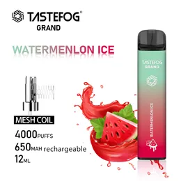 QK Big Puff 4000 Одноразовые вейп -сигаретта Elettronica Pods Перезаряжаемые Vapes tastefog Оригинальные фабричные оптовые e Сигареты сетка 2%