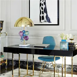 Masa lambaları Lüks lüks post-modern yaratıcı renk kristal top dekorasyon oturma odası kişiliği el lamba çalışması Boya Çıkarılabilir