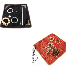 Jewelry Pouches Bags SZanbana Exquisite Display Counter Mat Background Show Cloth Pad Holder Velvet Surface Two-Sided EmbroideriesJewelry