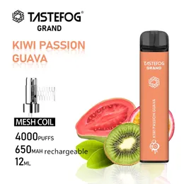 QK Big Puff 4000 jednorazowe puffary Vape do ładowania Vapes Tastefog Oryginalne fabryczne hurtowe papierosy cewka siatkowa 2%