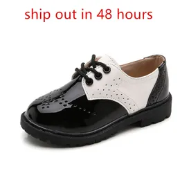 Wiosenne lato jesienne buty dla dzieci dla chłopców dziewczęta w stylu brytyjskie dla dzieci swobodne trampki pu skóra moda formalna miękka 220811