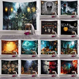 Gossip Tapestry Hippie Wall Carpet Decor Decor Decort Blangeen Skull Pumpkin pendurado Tapiz J220804