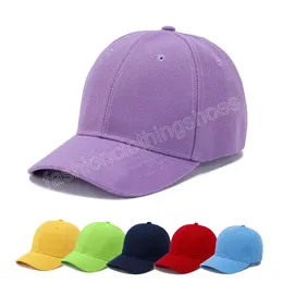 Berretto da baseball per bambini con bordo in colore puro Berretto da sole per bambini Hip Hop per ragazzi e ragazze Cappellino da sole per il tempo libero all'aperto regolabile semplice per tutte le partite