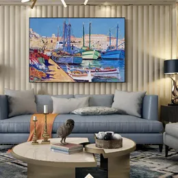 Landscape Canvas Painting Sea Sailing Boat Paint On Canvas For Home Decor Wall Art Picture Printing Office Decoration