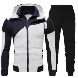 Männer Trainingsanzüge Set Frühling Herbst Langarm Hoodie Zipper Jogging Hosen Patchwork Fitness Lauf Anzug Casual Kleidung Sportswear 220811