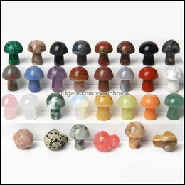 Stone Loose Beads Jewelry Mini Mushroom Natural Carved Quartz Crystal Healing Reiki Mas Wand Statue Ornament Home De Dhrkk