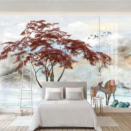 Custom 3D Po Wallpaper Wall Murals Chinese Style Mountain Water Landscape Painting Living Room Bedroom Backdrop Papier Peint1