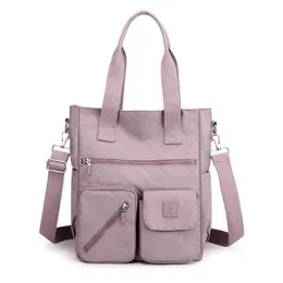 HBP Shoulder Bags Womens Waterproof Handbags Nylon with Zipper and Pocket School for Girls Office Ladies Messenger 220811