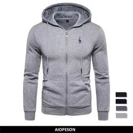 Autumn Winter Cotton Hoodied Mens Sweatshirts Solid Hoody Fleece Thick Hoodies Men Sportswear Zipper Sweatshirts Men 220811