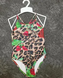 summer girls designer one-pieces swimwear sweet cute printing kids bathing bikini suit baby children swimsuit clothing