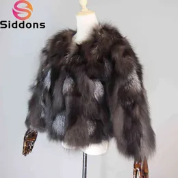 Hot Women Real Silver Fur Coats Winter Warm 100% Natural Fur Jackets Russian Lady Short Style Genuine Fur Outerwears T220810