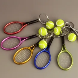 Mini Tennis Tennis Racket Nyckelringar Car Keychain Sport Key Holder Accessories Tennis Competition Memento Gift for Men Women