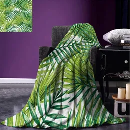 Blankets Plant Throw Blanket Watercolor Tropical Palm Leaves Colorful Illustration Natural Feelings Warm Winter BlanketBlankets BlanketsBlan
