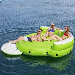 Inflatable Floats & Tubes Floating Island Row Bed Rest Water Swimming Leisure