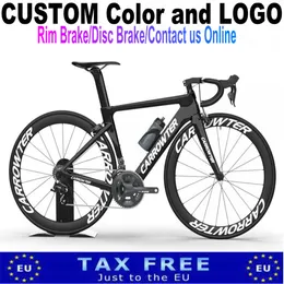 T1000 China DIY Anpassad logotyp och färger Kolväg Fullständig cykel Full kolcykel med 105 R7000 R8000 Groupset Frame Wheelset 60 färger