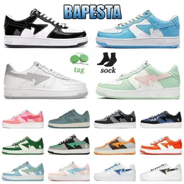 Designer New Bapestas Star Sk8 Running Shoes Top Leather Platform Trainers With Socks Mens Women White Black ABC UNC Union Blue Camo Low Sneakers Outdoor Shoe US 11