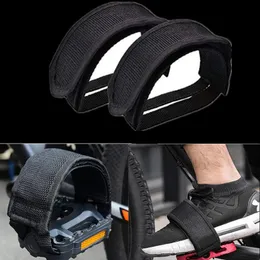 Cykelpedaler 1Pair Nylon Bicycle Pedal Straps Toe Clip Foot Strap Belt Adhesive Fixed Gear Road Parts Mtb Accessories Bike