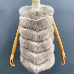 Janefur Fake Fur Vest Women 2022 Fashion Luxury Fluffy Artifical Coat Wholesale Warm Winter Faux fur Gilet Jackets T220810