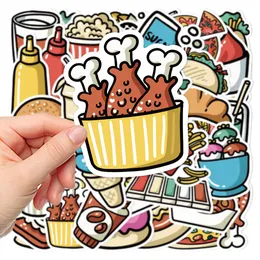 40 PCS Mixed Car Stickers cartoon food For Skateboard Laptop Fridge Helmet Stickers Pad Bicycle Bike Motorcycle PS4 Notebook Guitar Pvc Decals