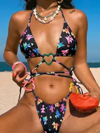 Женские купальные костюмы микро бикини набор струны кросс -купальник женский сердечный кольцо для купания костюма бразильская бикини дизайнерские дизайнеры бикинивоменов