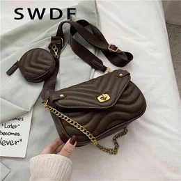 HBP Borse a tracolla Borsa da sera Swdf Nuovo stile coreano Borsa a catena di alta qualità 2022 Moda donna Designer di marca Spalla Retro Change Messenger 220811