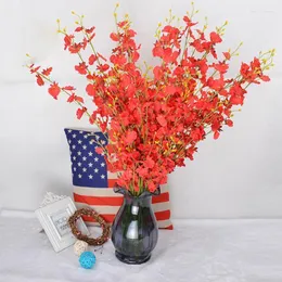 1pcs/lote com várias cores da dança orquídeas ramificações artificiais Oncidium Orchid Silk Flower Home Wedding Party Decoration1