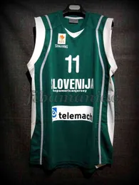FIBA GORAN Dragic #11 슬로베니아 국가 대표팀 정품 저지 하 바느질 남성 XS-6XL 스티치 농구 유니폼 NCAA