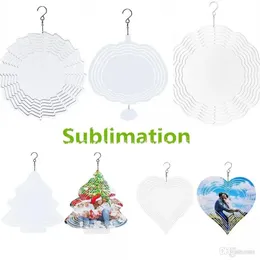 Blanks Sublimation Wind Spinner 10 ZOLL Metall Ornament DIY Weihnachten Party Geschenke Halloween Dekorationen