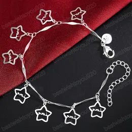 925 Sterling Silver Star Star Bracelet for Women Fashion Wedding Congency Carger Charm Jewelry