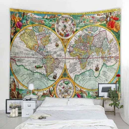 Boho Hippie Wall Hanging Tapestry Curtain Ethnic Pattern Map Decoration Carpet Mandala Scene Witchcraft J220804