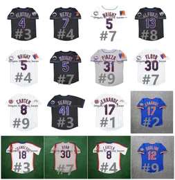 Vintage David Wright 2000 World Series Mets Baseball Jersey Mike 31 Piazza Robin Ventura Jose Reyes Edgar Alfonzo Tom Seaver Floyd Gary Carter Darryl Strawberry