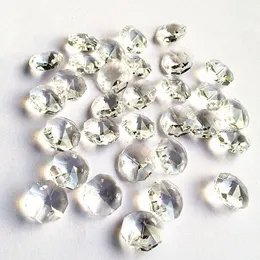 Lampadario di cristallo 4000 pezzi che vendono 14 mm di moda ottagonale perline in 2 fori per fili di nozze ghirlande decorazione perline per tendeChandeli