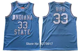 Herren State Sycamores College 33 Larry Bird Trikot 7 Basketball Springs Valley High School 1992 Dream Team Blaues Weste-Shirt