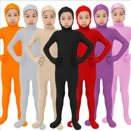 Barn kattdr￤kt kostymer zentai kostym dans unitard spandex bodysuits b￤r hudstrumpbyxor ￶ppna ansikte baksida f￶r vuxna f￶r vuxna