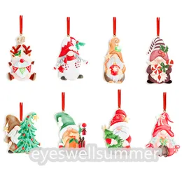 Mini Reçine Noel Süsleri Santa Gnomes Snowman Moose Noel Ağacı Dekorasyonları