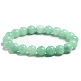 Projektant Bangle Fine AAA 100% Natural Birmese Green Jade okrągłe koraliki Kamienne biżuterię Gemstone Prezent ręcznie robione pasmowe bransoletki
