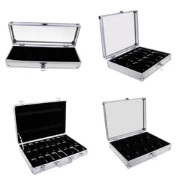 Titta p￥ l￥dor Fall Luxury Box Case Aluminium Glass Top Jewelry Organizer LockableWatch