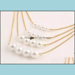 Pendant Necklaces Pendants For Women Korean Turkish Jewlery 18K Gold Plated Chain Long Charms Chains Pearl Drop Delivery 20 Bdejewelry Dhjco