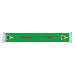 Guyana Flag Factory Supply Good Price Polyester Satin Scarf Country Nation Football Games Fans Scarf Also Can be Customized
