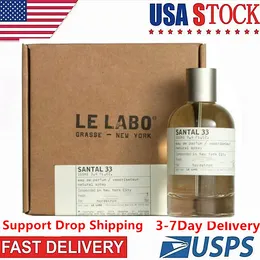 Le labo nötr parfüm 100ml santal 33 uzun marka eau de parfum kalıcı koku lüks kolonya sprey hızlı teslimat usa