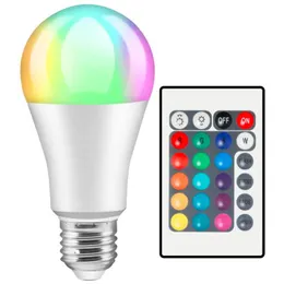 Glödlampor LED Dimble Bulb Screw Color Changing E27 Light RGB 5W 7W 9W humörljus för rumsdekorationer Födelsedagsfest