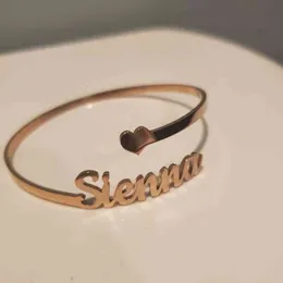 Designer Customized Double Layer Nameplate Bracelet & Personalized Custom Cuff Bangles Women Men Jewelry Birthday Gift