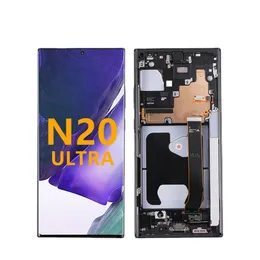 Сенсовые панели сотового телефона для Samsung Galaxy Note 20 Ultra LCD N986 AMOLED Screen Digitizer Assembly с рамой