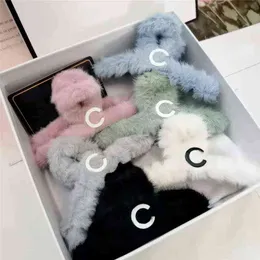 Bai Cheng Winter Luxo Designer feminino Clipes de cabelos garras grandes caranguejos quadrados clipe de pele de peles de grão de leopardo para mulheres acessórios para o cabelo cor de cabelo da cabeça