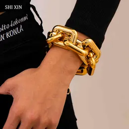 Armreif Designer Shixin Ccb Material Große klobige Kette für Frauen Hip Hop Big Thick Link Handketten Schmuck Trendy Egirl Armbänder 2021